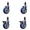 Service Caster 5'' Blue Poly Wheel Swivel 1-1/4'' Expanding Stem Caster Set 2 Brakes, 4PK SCC-EX20S514-PPUB-BLUE-2-PLB-2-114 - alternate 1